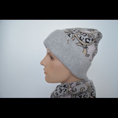 Vizio шарф 1686 SS серо розовый жаккард