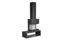 Камин МАДРИД на дровнике Гигант справа подовый / черный шамот подовый