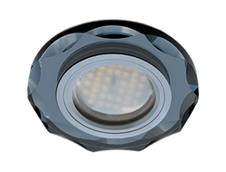 Светильник встраиваемый Ecola DL1653 MR16 GU5.3 стекло с вогнутыми гранями Черный/Черный хром 25x90 FB1653EFF