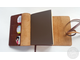 Блокнот в мягкой обложке из натуральной кожи с гравировкой логотипа
