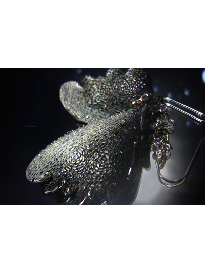 &quot;Ночная вьюга&quot;, волшебные эльфийские серьги-крылышки с хрусталиками