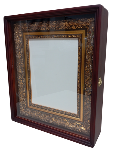 Киот "Антик" деревянный с широкой багетной рамой "под золото" для иконы формата 22х28см