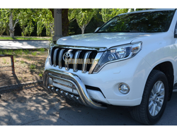 Защита переднего бампера скоба низкая+акула d76/42/42 Toyota Land Cruiser Prado 150 (2010-...)