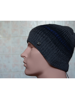 Италия вязаная мужская шапка Vizio 6252 C серая