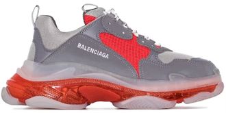 Кроссовки Balenciaga Triple S Trainer Clear Sole Grey Red