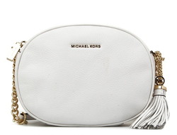 Женский клатч Michael Kors (МАЙКЛ КОРС) Ginny Medium Leather Crossbody (Белый)