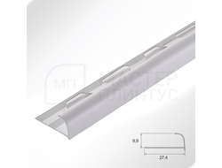 Алюминиевый окантовочный профиль для плитки ПО 10 белый муар