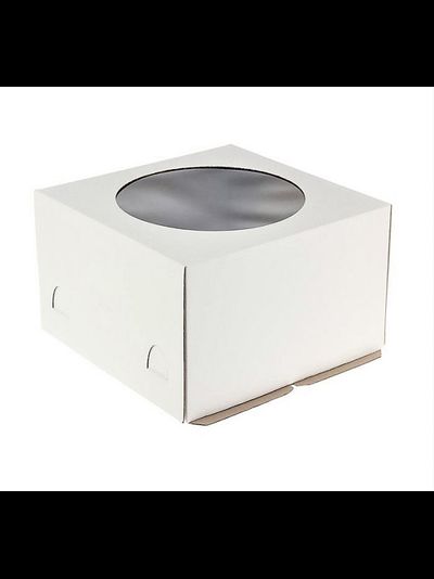 Коробка для торта с/о (белая, Т23Е), 225*225*220мм