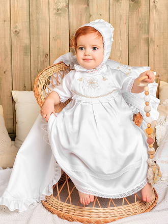 Платье для Крещения модель "Елизавета", можно вышить любое имя