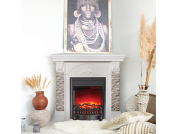 Угловой камин Athena WT с очагом Fobos