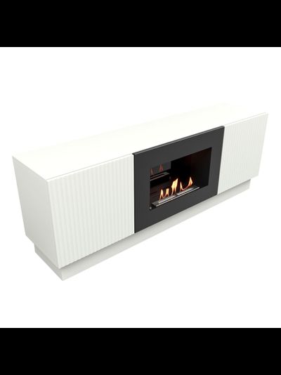 Тумба с биокамином Firelight BFP/P-1400L белая