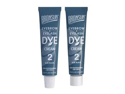 BRONSUN Крем-краска для бровей и ресниц BRC-0002, иссиня-черный №2, 15мл