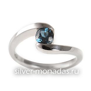 Серебряное кольцо с Лондон - топазом      (С-704)