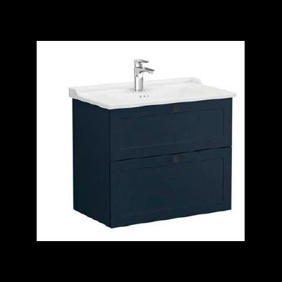 Модуль с классической раковиной, Vitra Root Classic, 80 см, 2 ящика, матовый темно-синий, 68874