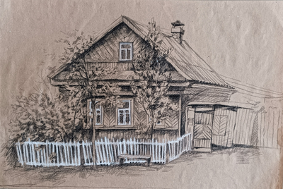 "Улица" бумага акварель Павлова И. 1993 год