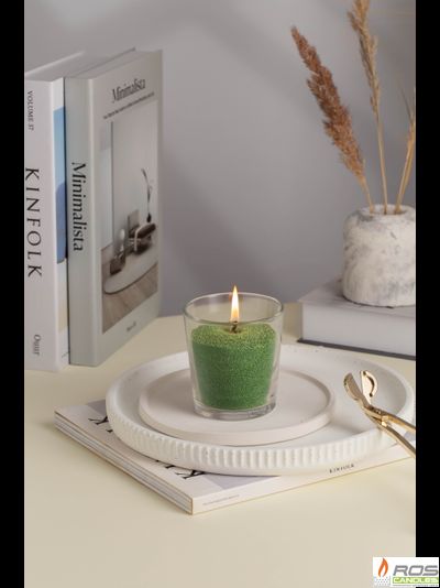 Насыпная свеча "Радость" 7*7 см, цвет "Зелёный"