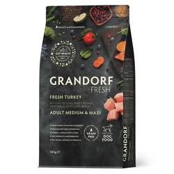 Grandorf Fresh сухой корм для собак средних и крупных пород с индейкой и бататом, 10 кг