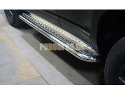 Пороги с площадкой d60,3 мм ТСС для Toyota Land Cruiser 250 Prado 2024-