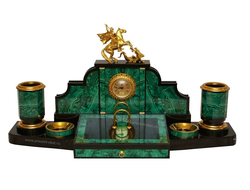 Письменный прибор "Георгий Победоносец", малахит