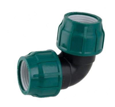 Отвод ПЭ угол обжимной POELSAN для пнд труб 20 25 32 40 50 63 75 90 110