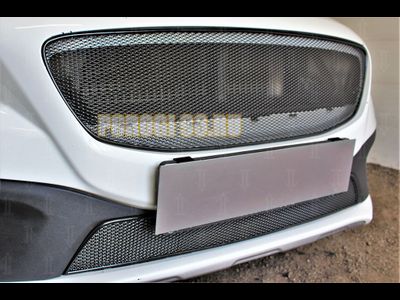 Защита радиатора Volvo V40 Cross Country 2012-2016 black верх PREMIUM (3D устанавливается вместо штатной)