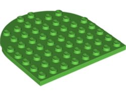 Plate, Round 8 x 8 Rounded End, Bright Green (41948 / 6378799)