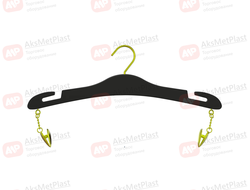 6806B Вешалка-плечики бельевая пластик прищепка с силиконом цвет: черный