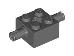 Brick, Modified 2 x 2 with Pins and Axle Hole, Dark Bluish Gray (30000 / 4211024 / 6405646)