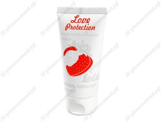 Увлажняющий лубрикант Love Protection с ароматом клубники 50мл