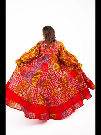 Лоскутное платье в русском стиле "Вечерний Звон"