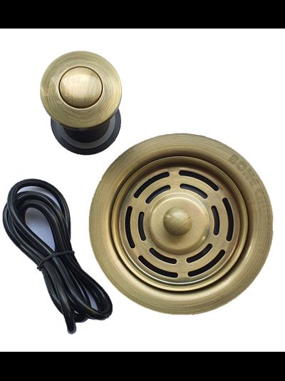 Фланец + стоппер + кнопка BoneCrusher в цвете "античная латунь" для BC910/910 Slim/BC810/ВС610