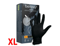 Нитриловые Перчатки "Benovy" (XL) Black (50 пар)
