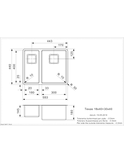 Мойка Reginox Texas L 18x40+30x40 matt