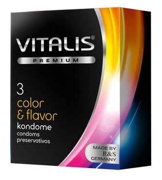 Цветные ароматизированные презервативы VITALIS PREMIUM color & flavor - 3 шт. Производитель: R&S GmbH, Германия