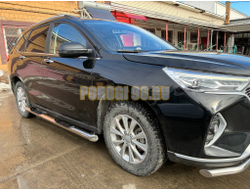 Пороги труба с проступью Папа Тюнинг d76 для HAVAL M6 2023-