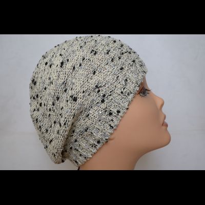 Берет меланжевый летний Vizio Италия S A 1 белый с черным