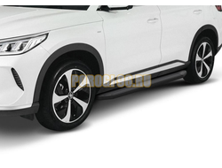 Порог-площадка "Black-Premium" A180ALB + комплект крепежа, RIVAL, BYD Song Plus 2023-