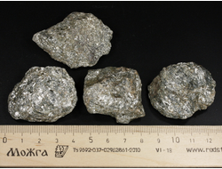 Кварц-слюдяной сланец в ассортименте, Россия, Северный Кавказ, КЧР, река Малый Блыб (35-45 мм, 26-30 г) №29783