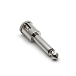 Разъем Jack 6,3 мм для DIY гитарных патчей БЕЗ ПАЙКИ («хром»), пак 4 шт.