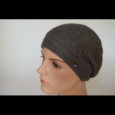 Серый женский берет из альпака и шелка Vizio Италия 7000