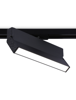 Трековый однофазный светодиодный светильник GL 6808 BK черный LED 12W 4200K 230*22*87