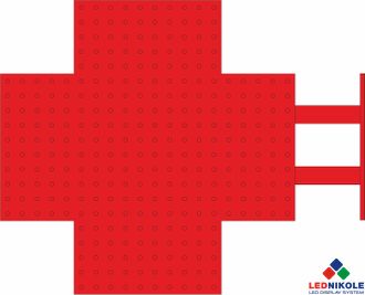 Светодиодный Аптечный крест Пиксельный 640х640 M красный