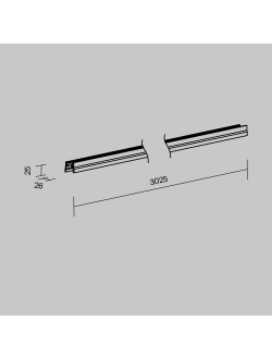 Профиль 3м Elasity IP накладной черный, O-TR001-P-B3M, Maytoni