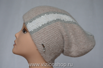 Розовая женская шапка бини Италия Vizio 6539