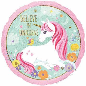 Круг Believe in unicorns 18"/46см