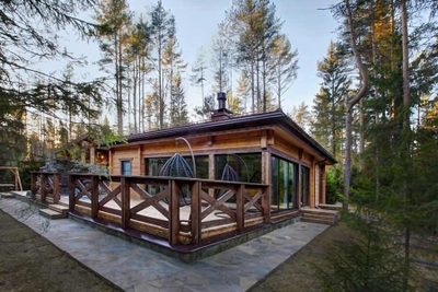 Баня из клееного бруса КБ-09, 90 м2