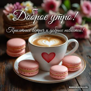 открытка с добрым утром и любимым кофе