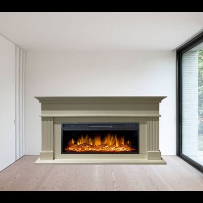 Линейный электрокамин Бруно SL с очагом Vision 42 LOG LED