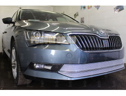 Защита радиатора Skoda Superb 2015- (2 части) chrome PREMIUM