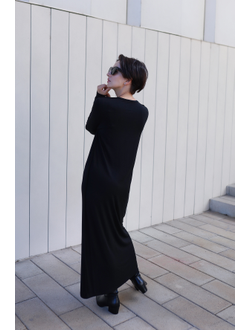 Платье макси из тонкого бамбукового волокна  (черный)